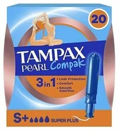 TAMPAX PEARL COMPAK super plus tampon 20 units