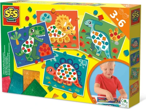 Ses Creative SES Uczę się tworzyć mozaiki su dinozaurów 48300
