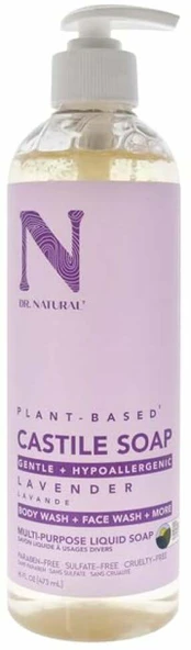 Skystas muilas Dr. Natural Castile Liquid Lavender, 473 ml