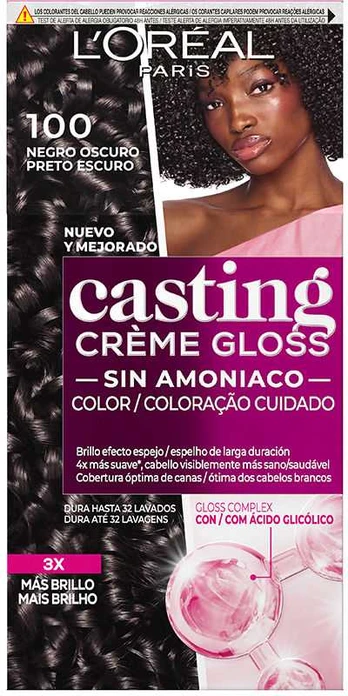 L'Oreal CASTING CREME GLOSS #100-Dark Juodas 180 ml