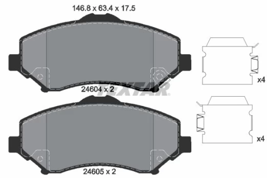 Stabdžių trinkelių rinkinys, diskinis stabdys TEXTAR 2460402