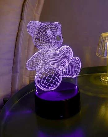 3D LED vaikiška naktinė lemputė