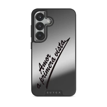 Amor - Samsung Galaxy S25 Plus Case, Elite Mirror Dark (Magnetic) / Silver