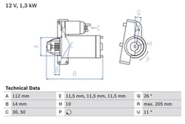 BOSCH 0 986 023 480 Starteris