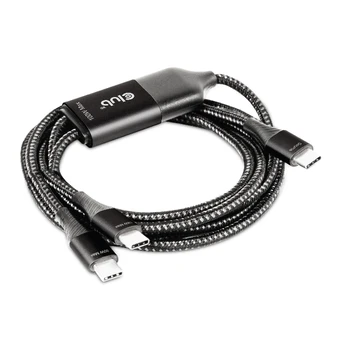 CLUB 3D CAC-1527 USB Type-C, Y įkrovimo laidas su 2x USB Type-C max. 100W, 1,83m