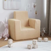 Vaikiška sofa, kreminės spalvos, minkštas pliušas kaina