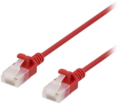DELTACO - Patchkabel - RJ-45 (han) til RJ-45 (han) - 3 m - UTP - CAT 6a - halogenfri, formet, knastfri - rød