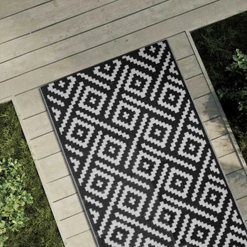 Lauko kilimas ARAKIL Baltas ir Juodas 80x250 cm PP
