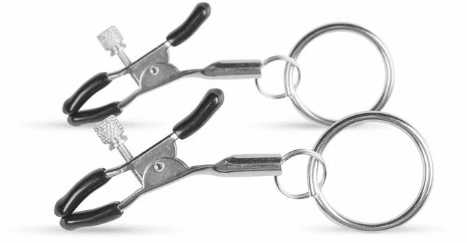 Easytoys Passkey Metal Nipple Clamps With Ring