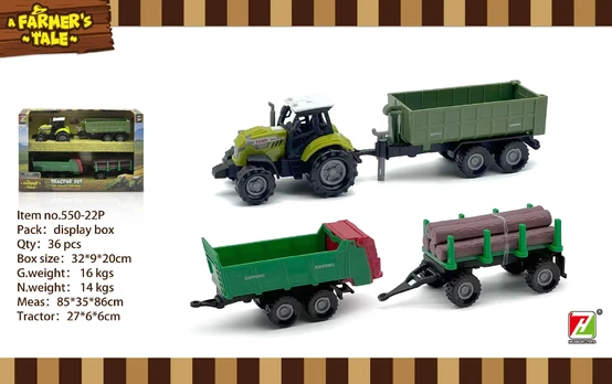 1:48 Tractor with Lights and Sound Function + Trailers