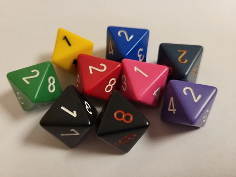 Chessex d8 Polyhedral Dice (1 Vnt)