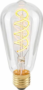 E27 4W 2200K ST64 Spiral Clear kaina