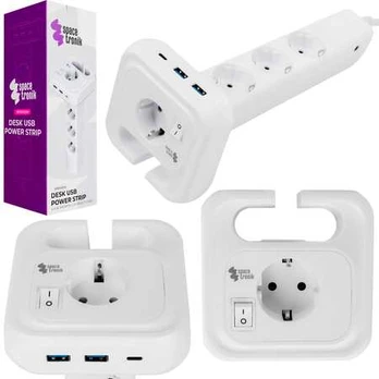 Spacetronik Listwa zasilająca 4xAC 2xUSB 1xUSB-C SPS-PS02W