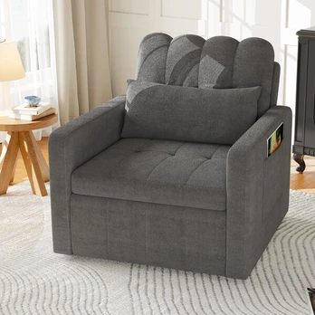 Konvertuojama reguliuojamo dydžio viengulė sofa-lova