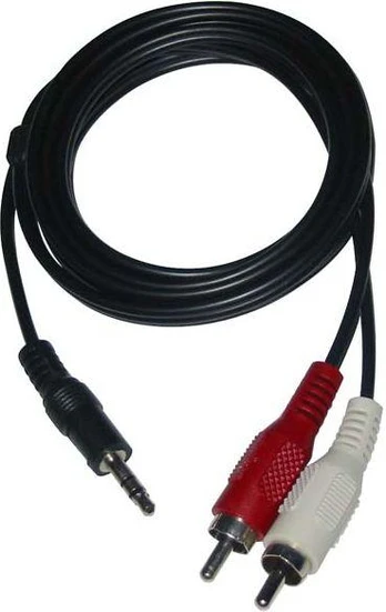 Audio Kabelis Jack (3,5mm) M - 2x CINCH M, 3m, juoda