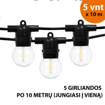 Led girlianda 50 m Glow juoda