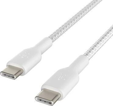 USB kabelis Belkin Boost Charge Braided USB-C to USB-C 1.0m baltas