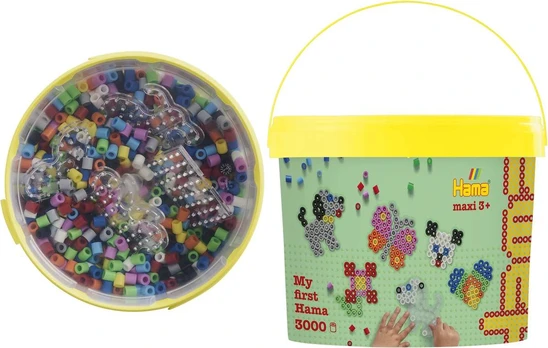 Hama Beads Hama - Maxi beads - 3000pcs + 4 plates in bucket (388806)