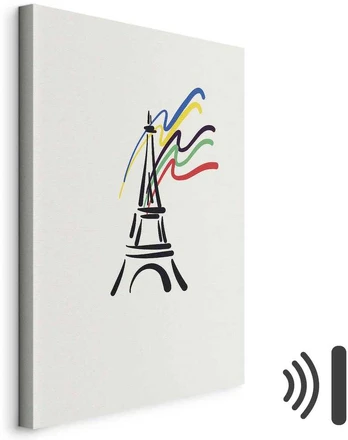 Artgeist Paveikslas - Eiffel Tower and Colorful Ribbons