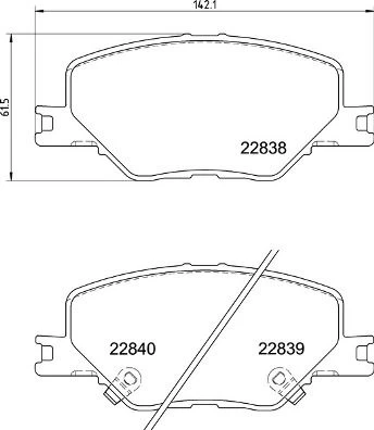 Stabdžių trinkelių rinkinys, diskinis stabdys BREMBO P 59 096