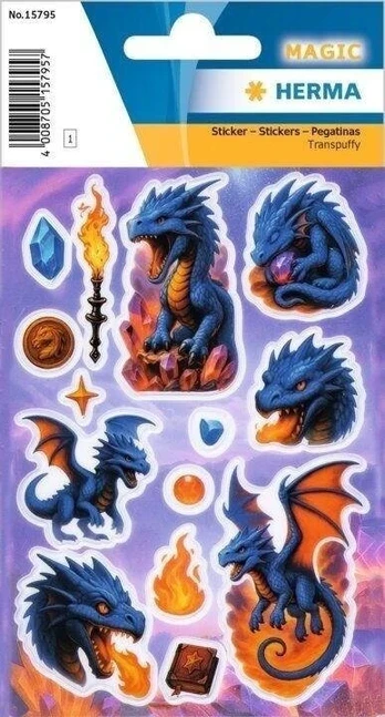 HERMA Sticker MAGIC Dragon Transpuffy
