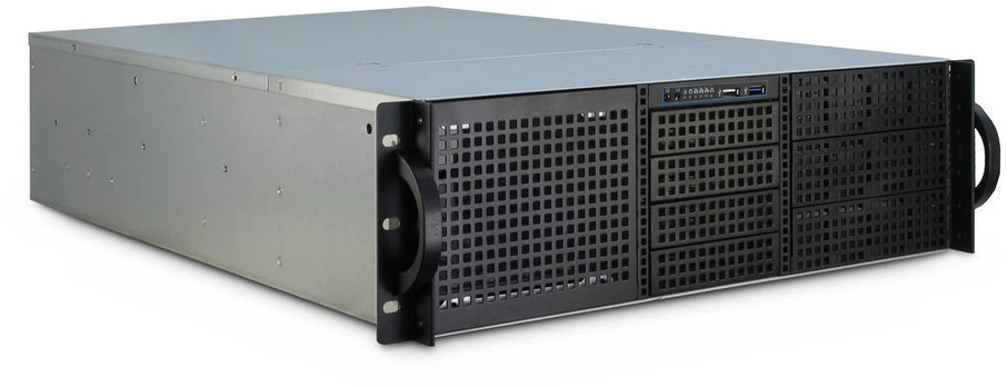 Inter-Tech 3U-30255 Rack Juodas, Nerūdijantis plienas