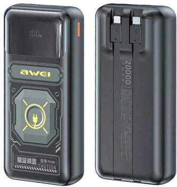 AWEI PowerBank P99K 20000mAh 22.5Wczarny/juodas