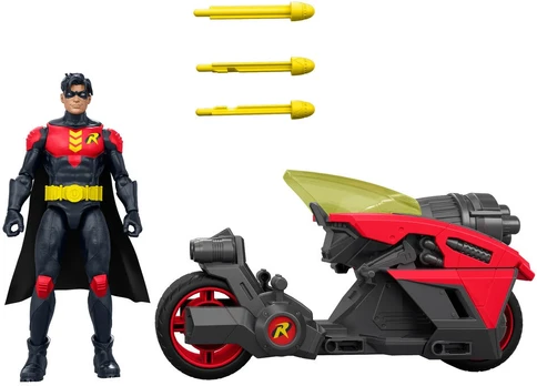 Mattel Usorteret DC Universe Robin 15cm & Small Vehicle