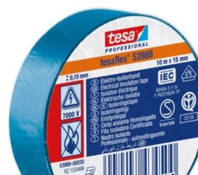 tesa Isoleringstape blå - 15mm x 10m