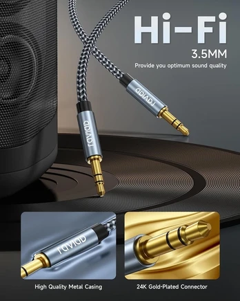 Raviad 3.5mm Aux Kabelis 5m - Stereo Garso Jungtis