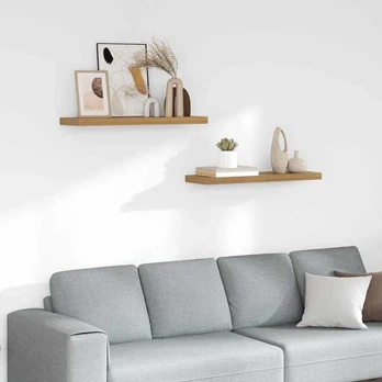 Sieninės lentynos 2 pcs Ruda 80 x 23,5 x 4 cm Apdirbta mediena