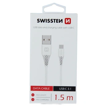 Kabelis USB Swissten Swissten 71504400 kabelis USB 1,5 m USB A USB C Baltas