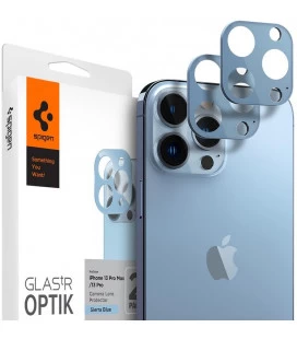 Mėlyna kameros apsauga Apple iPhone 13 Pro / 13 Pro Max telefono kamerai apsaugoti "Spigen Optik.TR Camera Protector 2-Pack"
