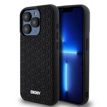 DKNY DKHCP15L3DRPWK iPhone 15 Pro 6.1" juoda|juodas hardcase 3D Rubber Repeat Pattern