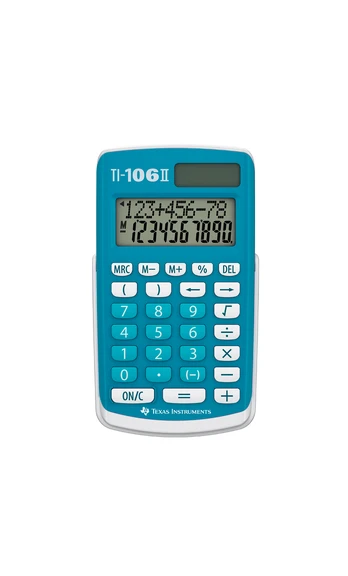 Kalkulator Texas Instruments kalkulator 106 II 8,9 x 18 x 2 cm mėlyna/balta