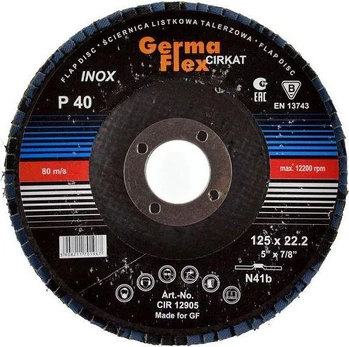 Germaflex FLAP RATAS METALAS CIRKONIS 125 gr.80 INOX