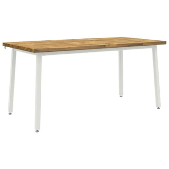 Kvadratinis valgomojo stalas 160 x 70 x 75 cm Balta