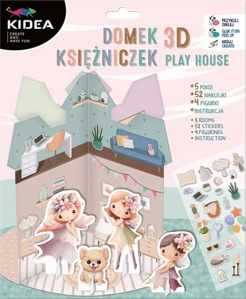 Kidea 3d princesės namelis su figūrėlėmis ir lipdukais