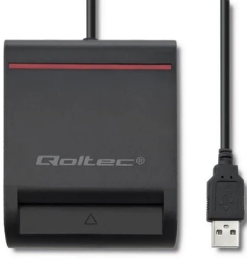 QOLTEC Smart chip ID kortelių skaitytuvas USB 2.0 Plug&Play