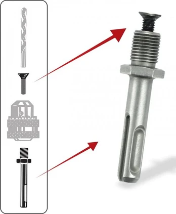 SDS+ adapteris 1/2'' gręžimo griebtuvui 20 UNF, plieninis