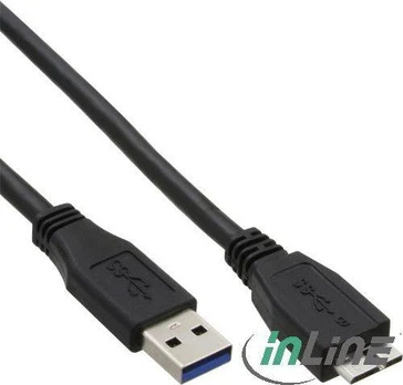 Kabelis USB InLine USB-A - micro-B 3 m Juodas (35430)