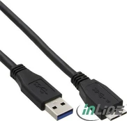 Kabelis USB InLine USB-A - micro-B 3 m Juodas (35430) kaina