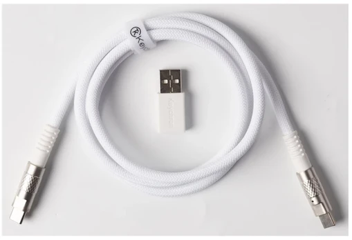 Keychron Dvigubas Geek Cable 8K baltas
