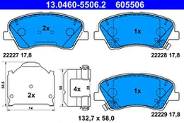 ATE 13.0460-5506.2 Brake pad set