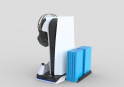 DLX+ LED Multi Function Charger Tower PS5  - White kaina