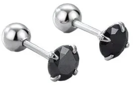 Helix auskarai Juodas 4mm