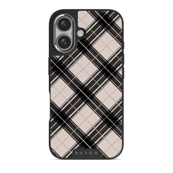 Plaid Please - iPhone 16 Case, Elite Dark (MagSafe) / Silver