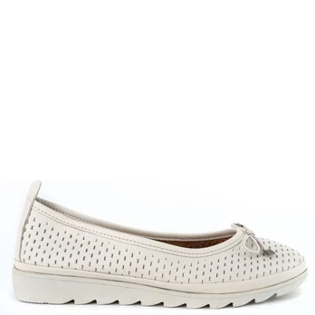 GRUNER SCHUHE Balerinos moterims, Balta, Ballerinas