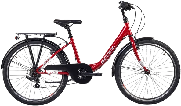 Children's bicycle S'COOL chiX, 24" Raudona/Baltas