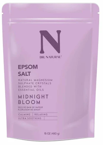 Vonios druska Dr. Natural Epsom Midnight Bloom, 450 g